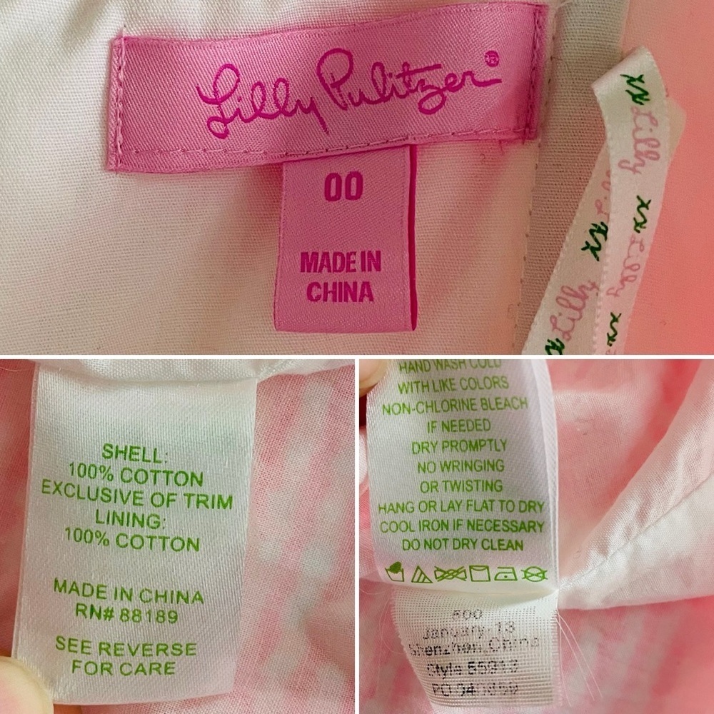 Lilly Pulitzer Strapless Lowe Dress in Fiesta Pink Gingham Size 00 - Picture 10 of 10